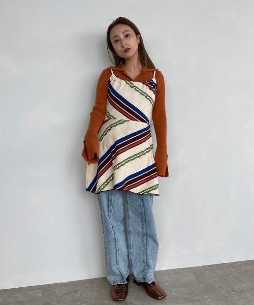 SANSeLF(サンセルフ)の「【SANSeLF】Se original border tunic sanwt3(ワンピース・レディース・マルチ・FREE)」の10枚目の写真