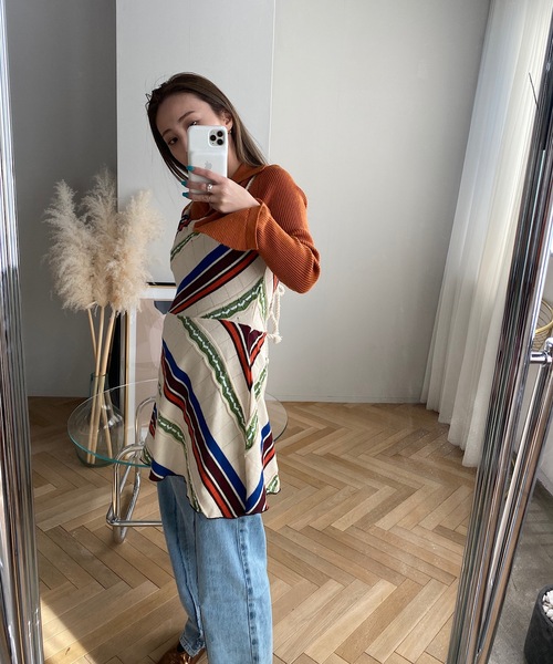 SANSeLF(サンセルフ)の「【SANSeLF】Se original border tunic sanwt3(ワンピース・レディース・マルチ・FREE)」の12枚目の写真