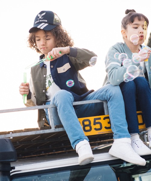 KRIFF MAYER Kid's Collection（クリフメイヤーキッズコレクション）の「チョビ刺繍TEE（Tシャツ/カットソー・キッズ・チャコール/オフホワイト/ベージュ・140/150/170/120/130/160）」の8枚目の写真