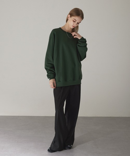 Champion（チャンピオン）の「Champion PULLOVER オーバーサイズ プルオーバー クルーネック スウェット/チャンピオン（スウェット・メンズ・ホワイト/チャコールグレー/ブラック/ダークグリーン/パープル/ネイビー/グレー/レッド/ロイヤルブルー/ワイン/オレンジ・S/M/L/XL）」の21枚目の写真