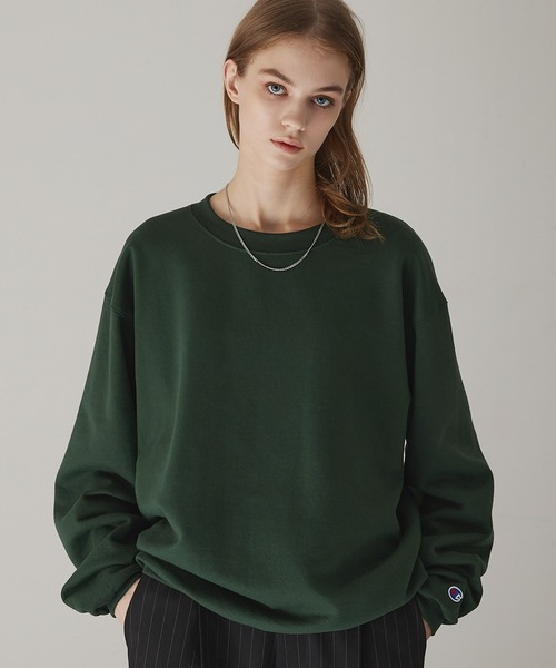 Champion（チャンピオン）の「Champion PULLOVER オーバーサイズ プルオーバー クルーネック スウェット/チャンピオン（スウェット・メンズ・ホワイト/チャコールグレー/ブラック/ダークグリーン/パープル/ネイビー/グレー/レッド/ロイヤルブルー/ワイン/オレンジ・S/M/L/XL）」の15枚目の写真