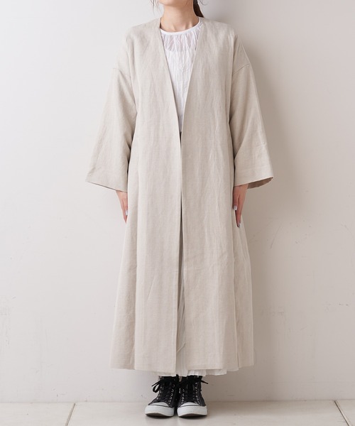 PUAL CE CIN（ピュアルセシン）の「【Du noir】リネンコート（ノー  