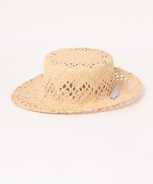 petit main（プティマイン）の「透かし編みリボンラフィアハット（キャップ・キッズ・モカ/ラベンダー・50cm/52cm/54cm）」の4枚目の写真