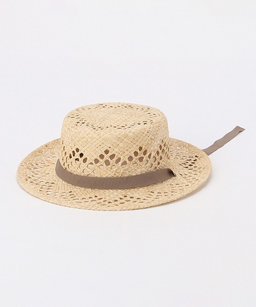 petit main（プティマイン）の「透かし編みリボンラフィアハット（キャップ・キッズ・モカ/ラベンダー・50cm/52cm/54cm）」の12枚目の写真
