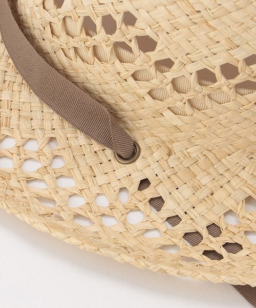 petit main（プティマイン）の「透かし編みリボンラフィアハット（キャップ・キッズ・モカ/ラベンダー・50cm/52cm/54cm）」の9枚目の写真