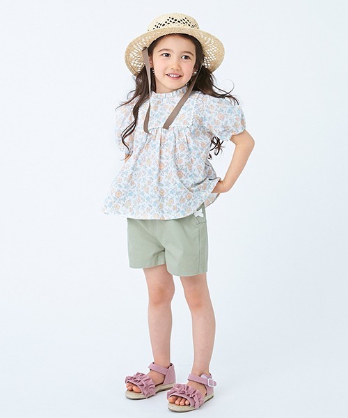 petit main（プティマイン）の「透かし編みリボンラフィアハット（キャップ・キッズ・モカ/ラベンダー・50cm/52cm/54cm）」の13枚目の写真