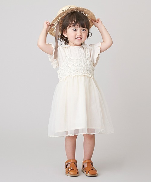 petit main（プティマイン）の「透かし編みリボンラフィアハット（キャップ・キッズ・モカ/ラベンダー・50cm/52cm/54cm）」の19枚目の写真