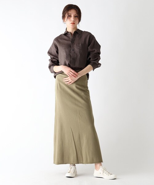 JET（ジェット）の「◆【ウォッシャブル】フレンチリネンシャツ（シャツ/ブラウス・レディース・ホワイト/チャコールグレー/ライトグリーン/ベージュ/ライトオレンジ系/レモンイエロー/パープル系4・04/80）」の9枚目の写真