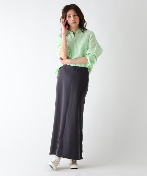 JET（ジェット）の「◆【ウォッシャブル】フレンチリネンシャツ（シャツ/ブラウス・レディース・ホワイト/チャコールグレー/ライトグリーン/ベージュ/ライトオレンジ系/レモンイエロー/パープル系4・04/80）」の16枚目の写真