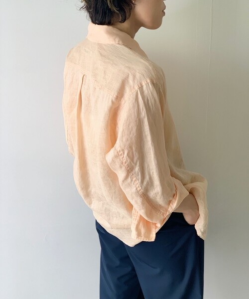 JET（ジェット）の「◆【ウォッシャブル】フレンチリネンシャツ（シャツ/ブラウス・レディース・ホワイト/チャコールグレー/ライトグリーン/ベージュ/ライトオレンジ系/レモンイエロー/パープル系4・04/80）」の18枚目の写真