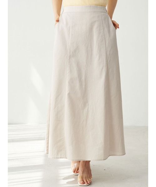 earth music&ecology（アースミュージックアンドエコロジー）の「フレンチリネンブレンドスカート　＊（スカート・レディース・サーモンピンク/チェック/ベージュ/その他8/ミント/ダークネイビー・FREE）」の5枚目の写真