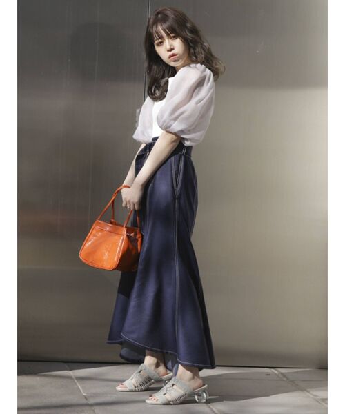 dazzlin（ダズリン）の「スリーブアソートカットトップス（Tシャツ/カットソー・レディース・オフホワイト/ブルー/モカ・FREE）」の8枚目の写真