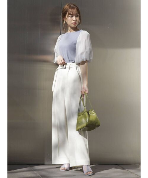 dazzlin（ダズリン）の「スリーブアソートカットトップス（Tシャツ/カットソー・レディース・オフホワイト/ブルー/モカ・FREE）」の4枚目の写真