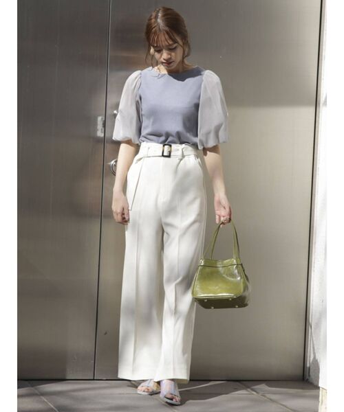 dazzlin（ダズリン）の「スリーブアソートカットトップス（Tシャツ/カットソー・レディース・オフホワイト/ブルー/モカ・FREE）」の5枚目の写真