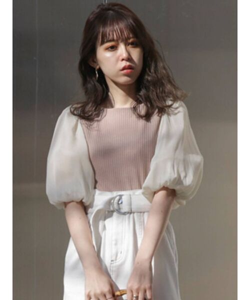 dazzlin（ダズリン）の「スリーブアソートカットトップス（Tシャツ/カットソー・レディース・オフホワイト/ブルー/モカ・FREE）」の15枚目の写真