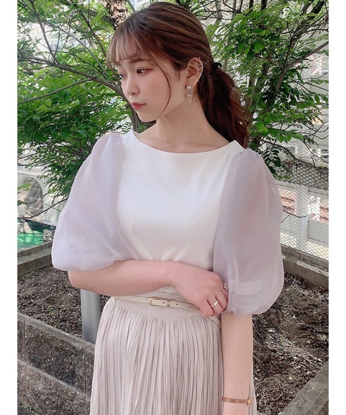 dazzlin（ダズリン）の「スリーブアソートカットトップス（Tシャツ/カットソー・レディース・オフホワイト/ブルー/モカ・FREE）」の13枚目の写真