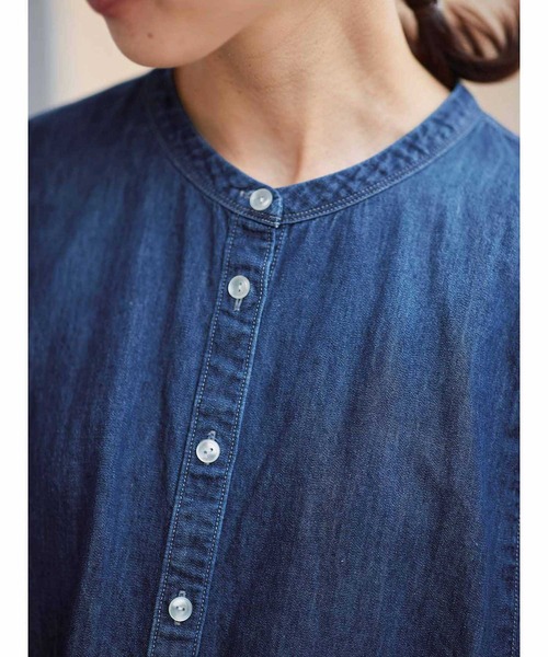 Sunny clouds（サニークラウズ）の「サニークラウズ　ゆるっとデニムチュニック〈レディース〉（チュニック・レディース・インディゴブルー・MEDIUM/LARGE/X-LARGE/XX-LARGE/NM）」の7枚目の写真