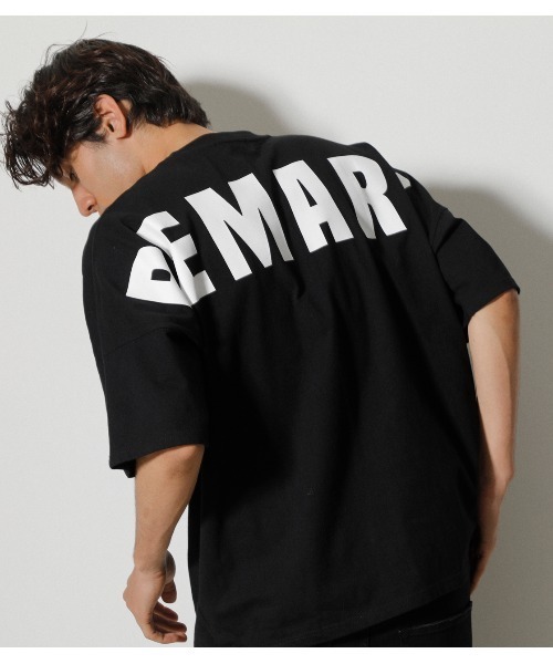 AZUL by moussy(アズールバイマウジー)の「REMARK BIG LOGO TEE/リマークビッグロゴTシャツ(Tシャツ/カットソー・メンズ・ホワイト/ブラック/ブルー・LARGE/MEDIUM)」の8枚目の写真