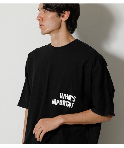 AZUL by moussy(アズールバイマウジー)の「REMARK BIG LOGO TEE/リマークビッグロゴTシャツ(Tシャツ/カットソー・メンズ・ホワイト/ブラック/ブルー・LARGE/MEDIUM)」の9枚目の写真