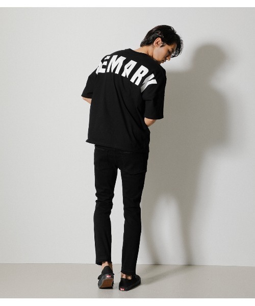 AZUL by moussy(アズールバイマウジー)の「REMARK BIG LOGO TEE/リマークビッグロゴTシャツ(Tシャツ/カットソー・メンズ・ホワイト/ブラック/ブルー・LARGE/MEDIUM)」の10枚目の写真