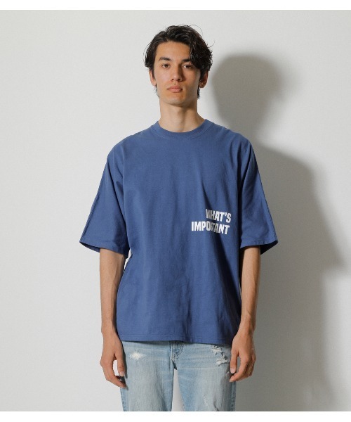 AZUL by moussy(アズールバイマウジー)の「REMARK BIG LOGO TEE/リマークビッグロゴTシャツ(Tシャツ/カットソー・メンズ・ホワイト/ブラック/ブルー・LARGE/MEDIUM)」の20枚目の写真