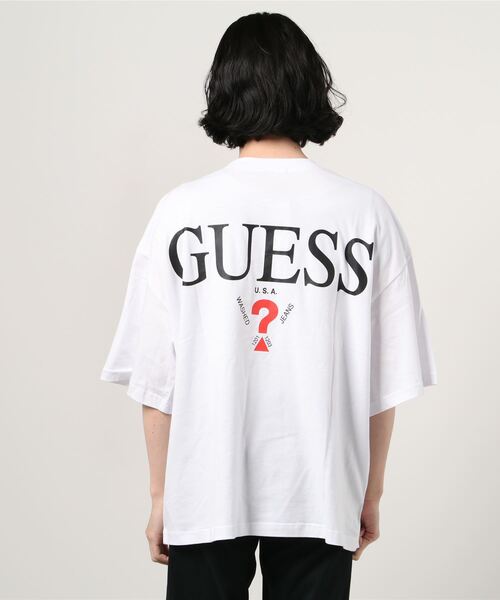 Guess（ゲス）の「∴WEGO/別注GUESSカラーロゴビッグシルエット半袖Tシャツ（Tシャツ/カットソー・メンズ・イエロー/オレンジ/スミクロ/ホワイト・LARGE/MEDIUM）」の18枚目の写真
