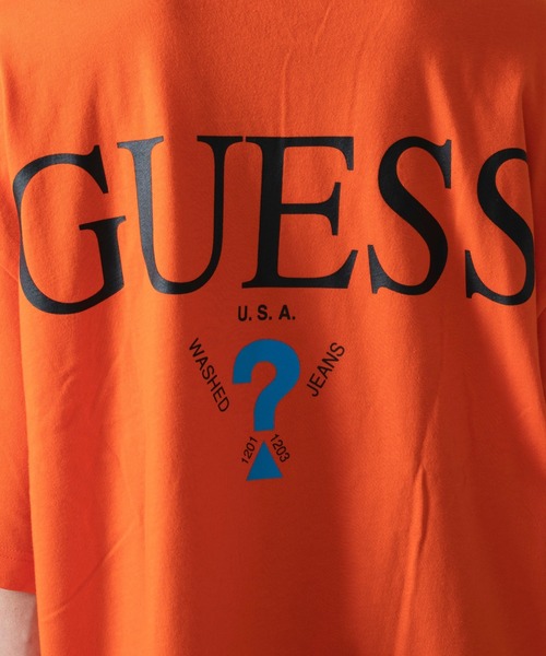 Guess（ゲス）の「∴WEGO/別注GUESSカラーロゴビッグシルエット半袖Tシャツ（Tシャツ/カットソー・メンズ・イエロー/オレンジ/スミクロ/ホワイト・LARGE/MEDIUM）」の14枚目の写真
