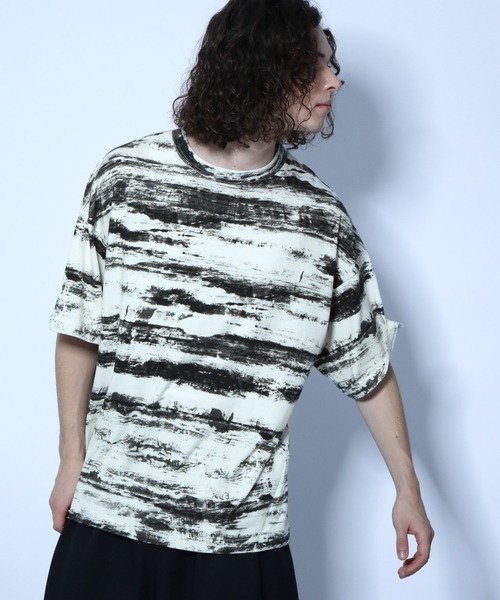 HARE(ハレ)の「アートボーダーカットソー(HARE)(Tシャツ/カットソー・メンズ・ブルー系その他/ホワイト系その他/グリーン系その他・SMALL/MEDIUM)」の2枚目の写真