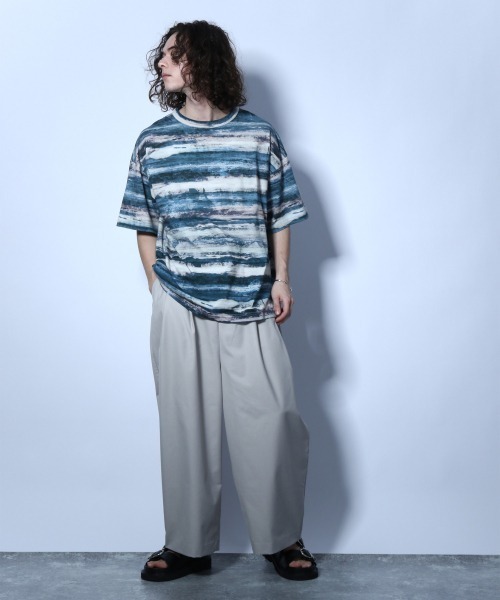 HARE(ハレ)の「アートボーダーカットソー(HARE)(Tシャツ/カットソー・メンズ・ブルー系その他/ホワイト系その他/グリーン系その他・SMALL/MEDIUM)」の5枚目の写真