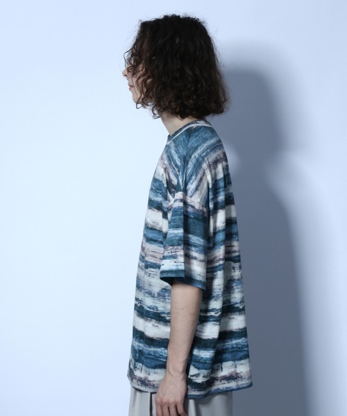 HARE(ハレ)の「アートボーダーカットソー(HARE)(Tシャツ/カットソー・メンズ・ブルー系その他/ホワイト系その他/グリーン系その他・SMALL/MEDIUM)」の7枚目の写真