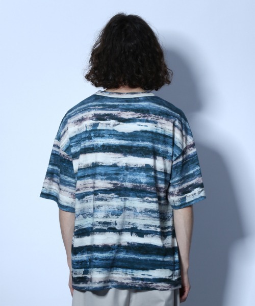 HARE(ハレ)の「アートボーダーカットソー(HARE)(Tシャツ/カットソー・メンズ・ブルー系その他/ホワイト系その他/グリーン系その他・SMALL/MEDIUM)」の8枚目の写真