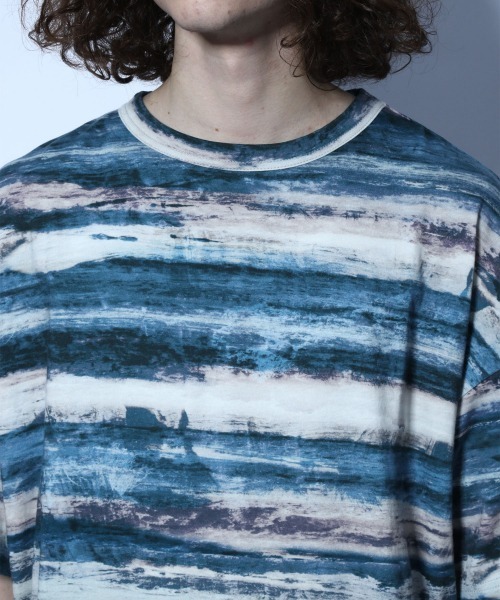 HARE(ハレ)の「アートボーダーカットソー(HARE)(Tシャツ/カットソー・メンズ・ブルー系その他/ホワイト系その他/グリーン系その他・SMALL/MEDIUM)」の9枚目の写真