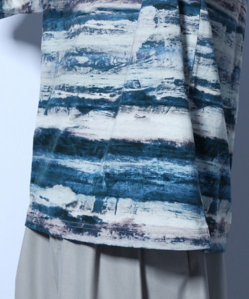 HARE(ハレ)の「アートボーダーカットソー(HARE)(Tシャツ/カットソー・メンズ・ブルー系その他/ホワイト系その他/グリーン系その他・SMALL/MEDIUM)」の11枚目の写真