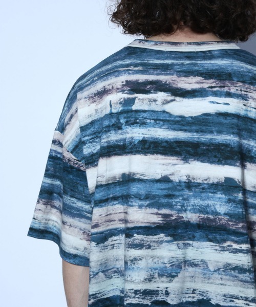 HARE(ハレ)の「アートボーダーカットソー(HARE)(Tシャツ/カットソー・メンズ・ブルー系その他/ホワイト系その他/グリーン系その他・SMALL/MEDIUM)」の12枚目の写真