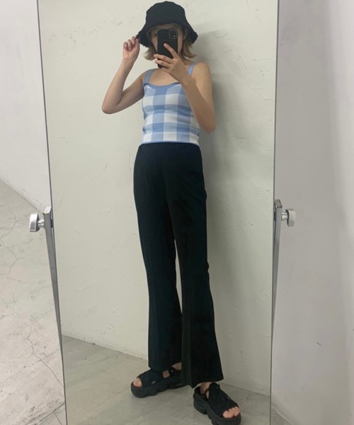 WEGO（ウィゴー）の「WEGO/ギンガムチェックキャミソール（キャミソール・レディース・ホワイト/サックスブルー/イエロー/グリーン・FREE）」の14枚目の写真