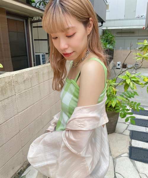 WEGO（ウィゴー）の「WEGO/ギンガムチェックキャミソール（キャミソール・レディース・ホワイト/サックスブルー/イエロー/グリーン・FREE）」の17枚目の写真