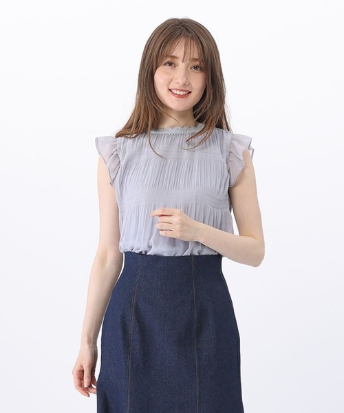 BE RADIANCE（ビーラディエンス）の「マジョリカプリーツブラウス（シャツ/ブラウス・レディース・ピンク/ホワイト/ブルー・FREE）」の2枚目の写真