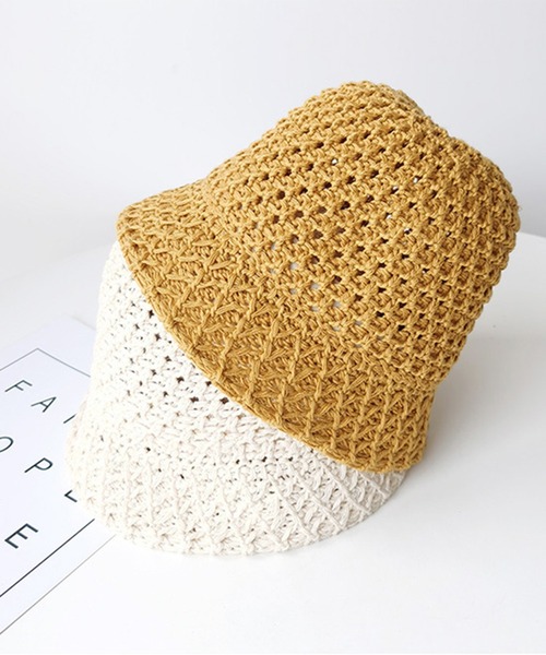 LIPSERVICE(リップサービス)の「透かしレース編みバケットハット【ZOZOTOWN限定】(ハット・レディース・ブラック/ホワイト/イエロー/ベージュ・FREE)」の1枚目の写真