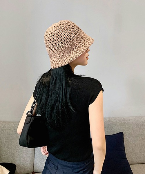 LIPSERVICE(リップサービス)の「透かしレース編みバケットハット【ZOZOTOWN限定】(ハット・レディース・ブラック/ホワイト/イエロー/ベージュ・FREE)」の7枚目の写真