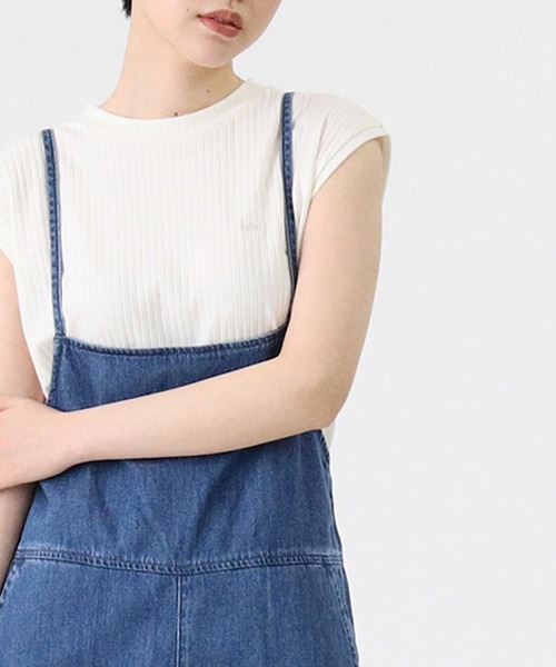 Lee（リー）の「【Lee】サロペットセット（ノースリーブとサロペットの2点セット）（サロペット/オーバーオール・レディース・ダークインディゴブルー・M/L）」の7枚目の写真