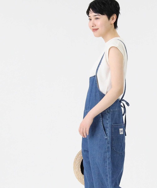 COEL青と白のストライプ ノースリーブサロペット Lee（リー）の「【Lee】サロペットセット（ノースリーブと