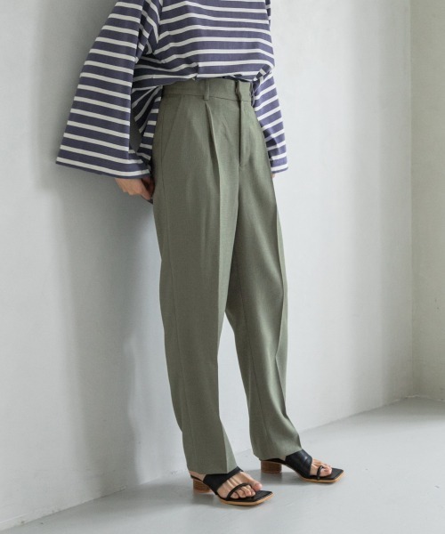 yuw(ユウ)の「リネンライクオックステーパード 953020(その他パンツ・レディース・ベージュ/ブラック/グリーン・LARGE/MEDIUM)」の3枚目の写真