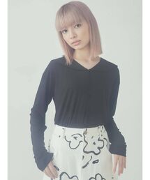 merry jenny | 【セットアップ】mellowサテンコンビリブセーラーカットソー(Tシャツ/カットソー)