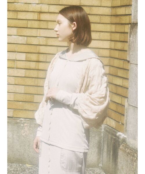 merry jenny（メリージェニー）の「【セットアップ】mellowサテンコンビリブセーラーカットソー（Tシャツ/カットソー・レディース・ブラック/ベージュ/ブルー・FREE）」の14枚目の写真