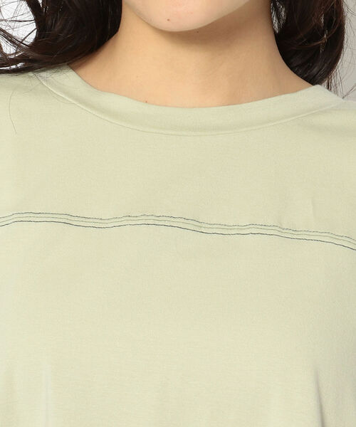 EACH.(イーチ)の「EACH(イーチ) CONTRAST STITCH P/O コントラスト ステッチ プルオーバー(Tシャツ/カットソー・レディース・グリーン/ブラック/ホワイト・FREE)」の6枚目の写真