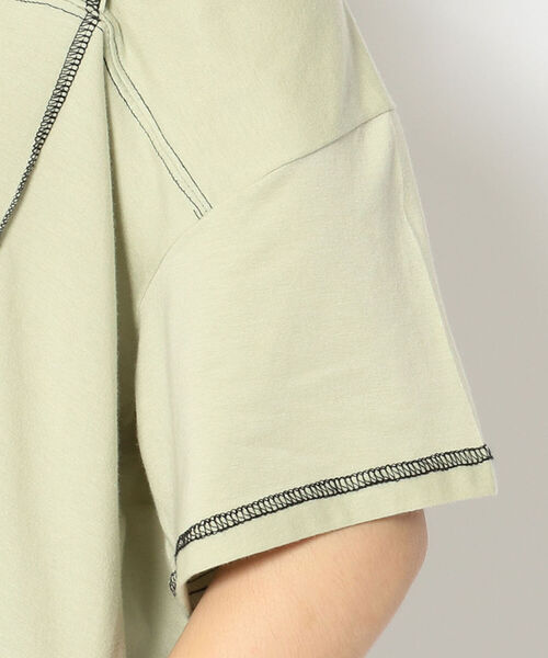 EACH.(イーチ)の「EACH(イーチ) CONTRAST STITCH P/O コントラスト ステッチ プルオーバー(Tシャツ/カットソー・レディース・グリーン/ブラック/ホワイト・FREE)」の8枚目の写真