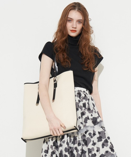 LA BELLE ETUDE（ラベルエチュード）の「【CONTROL FREAK】ウエスタンビッグトート（トートバッグ・レディース・ブラック/ベージュ/グリーン・FREE）」の2枚目の写真