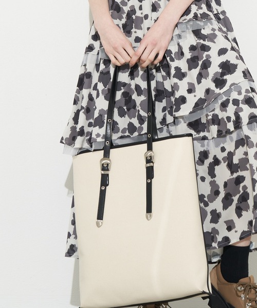 LA BELLE ETUDE（ラベルエチュード）の「【CONTROL FREAK】ウエスタンビッグトート（トートバッグ・レディース・ブラック/ベージュ/グリーン・FREE）」の5枚目の写真