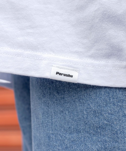 Perushu(ペルーシュ)の「レトロフラワーロックTシャツ(Tシャツ/カットソー・メンズ・ホワイト/チャコールグレー/ブラック/ライトグリーン・MEDIUM/LARGE)」の13枚目の写真