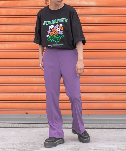 Perushu(ペルーシュ)の「レトロフラワーロックTシャツ(Tシャツ/カットソー・メンズ・ホワイト/チャコールグレー/ブラック/ライトグリーン・MEDIUM/LARGE)」の19枚目の写真